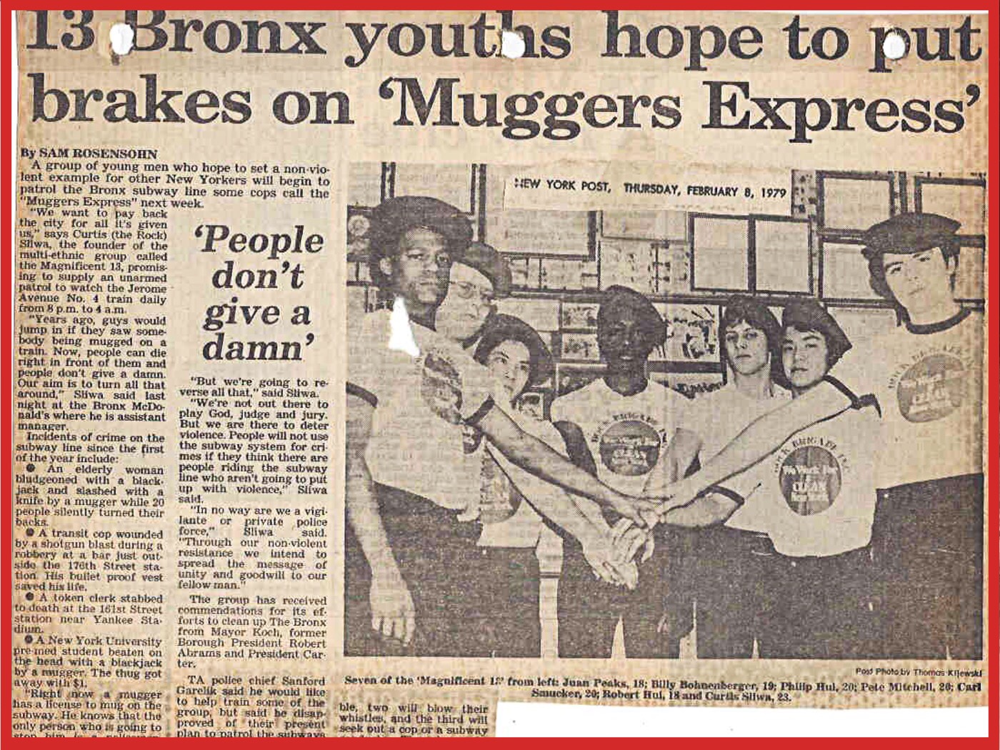 Curtis Sliwa, Rock Brigade, The Bronx, February 1979, Guardian Angels